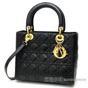 Christian Dior Lady Classic Cannage Stitch Marron Fonc Lambskin LADYDIOR Noir